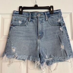 EXPRESS 90s High Rise Jean Shorts 4